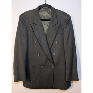 C&R Clothiers Cannes 100% Wool Double Breasted Peak Lapel Blazer - Men's 42L